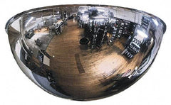 PRO-SAFE - Indoor Full Dome Dome Safety, Traffic & Inspection Mirrors - Polycarbonate Lens, 36" Diam, 38' Max Covered Distance - USA Tool & Supply