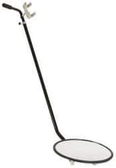 PRO-SAFE - Indoor Round Portable Inspection Safety, Traffic & Inspection Mirrors - Glass Lens, Steel Backing, 11" Diam x 36-60" High - USA Tool & Supply