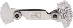 SPI - 28 Leaf, 1/4 to 2.5mm Pitch Range, Steel Screw Pitch Gage - 60° Thread Angle - USA Tool & Supply