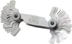 SPI - 51 Leaf, 4 to 84 TPI Range, Steel Screw Pitch Gage - 60° Thread Angle - USA Tool & Supply