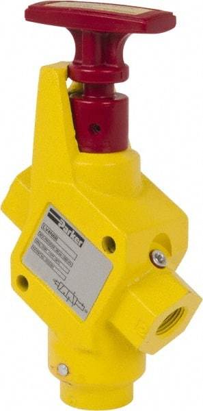 Parker - 1/2" NPT Safety Lockout Valve - 3-Way, 2 Position, Handle, 9.5 CV Rate, 250 Max psi & 160°F Max Temp - USA Tool & Supply