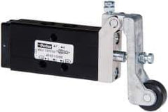 Parker - 0.2 CV Rate, 1/8" NPT Inlet HD Mechanical Oper Valve - 4 Way, 2 Position, 1/8" NPT Outlet, 150 Max psi, Roller Lever Spring Return - USA Tool & Supply