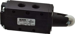 Parker - 0.83 CV Rate, 1/4" NPT Inlet HD Mechanical Oper Valve - 4 Way, 2 Position, 1/4" NPT Outlet, 150 Max psi, Roller Spring Return - USA Tool & Supply