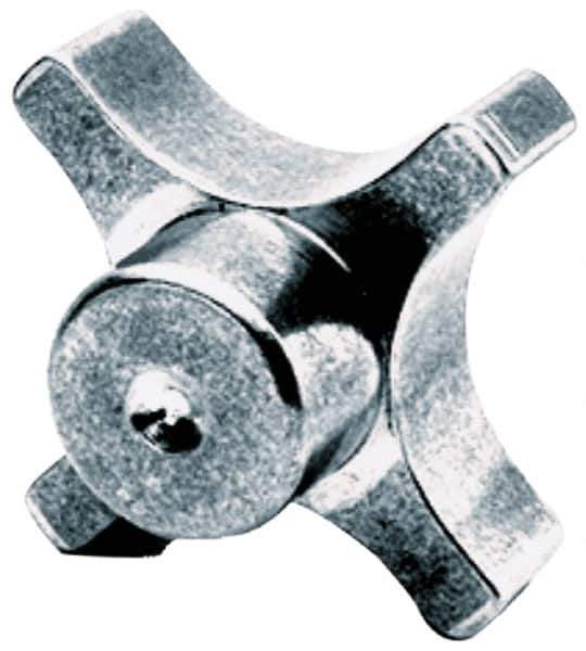 Gibraltar - 63.5mm Head Diam, 4 Point Lobed Knob - M12x1.75 Hole, Aluminum - USA Tool & Supply