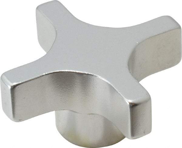 Gibraltar - 50.8mm Head Diam, 4 Point Lobed Knob - M10x1.5 Hole, Aluminum - USA Tool & Supply