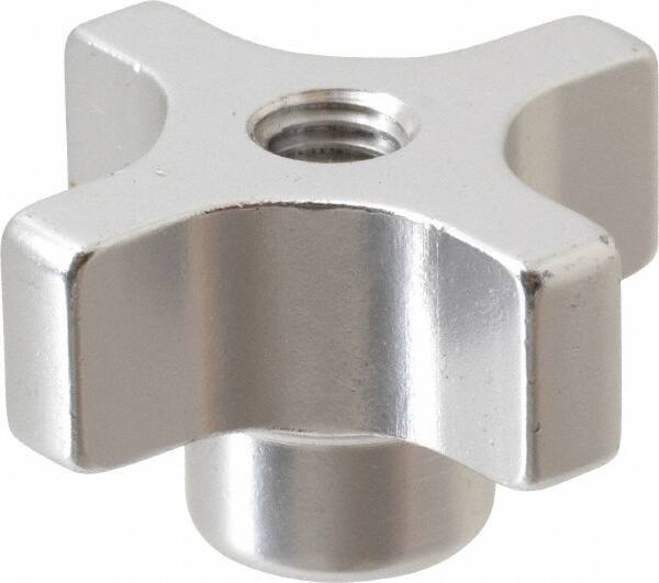 Gibraltar - 38.1mm Head Diam, 4 Point Lobed Knob - M8x1.25 Hole, Aluminum - USA Tool & Supply