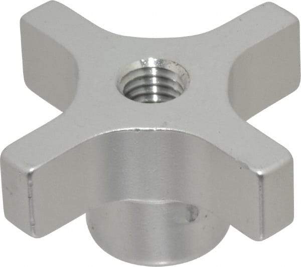 Gibraltar - 50.8mm Head Diam, 4 Point Lobed Knob - M10x1.5 Hole, Aluminum - USA Tool & Supply
