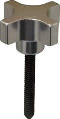 Gibraltar - 1-1/2" Head Diam, 4 Point Lobed Knob - 1/4-20 Stem, Aluminum - USA Tool & Supply