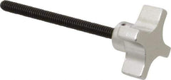 Gibraltar - 1-1/2" Head Diam, 4 Point Lobed Knob - 1/4-20 Stem, Aluminum - USA Tool & Supply