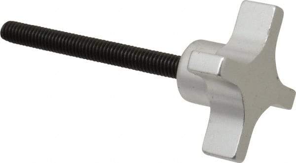 Gibraltar - 2" Head Diam, 4 Point Lobed Knob - 5/16-18 Stem, Aluminum - USA Tool & Supply