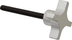 Gibraltar - 2" Head Diam, 4 Point Lobed Knob - 5/16-18 Stem, Aluminum - USA Tool & Supply
