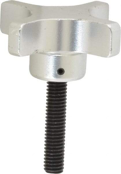 Gibraltar - 2-1/2" Head Diam, 4 Point Lobed Knob - 3/8-16 Stem, Aluminum - USA Tool & Supply