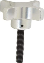 Gibraltar - 2-1/2" Head Diam, 4 Point Lobed Knob - 3/8-16 Stem, Aluminum - USA Tool & Supply