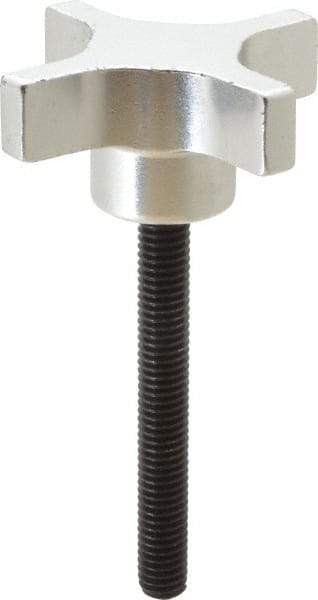 Gibraltar - 2-1/2" Head Diam, 4 Point Lobed Knob - 3/8-16 Stem, Aluminum - USA Tool & Supply