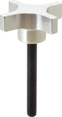 Gibraltar - 2-1/2" Head Diam, 4 Point Lobed Knob - 3/8-16 Stem, Aluminum - USA Tool & Supply