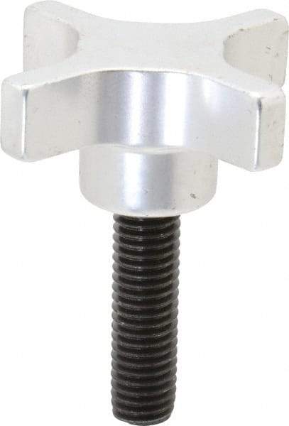 Gibraltar - 2-1/2" Head Diam, 4 Point Lobed Knob - 1/2-13 Stem, Aluminum - USA Tool & Supply