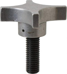 Gibraltar - 3" Head Diam, 4 Point Lobed Knob - 5/8-11 Stem, Aluminum - USA Tool & Supply
