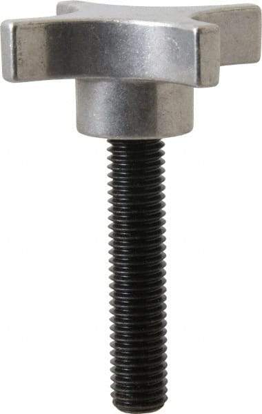 Gibraltar - 3" Head Diam, 4 Point Lobed Knob - 5/8-11 Stem, Aluminum - USA Tool & Supply