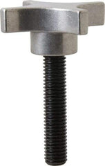 Gibraltar - 3" Head Diam, 4 Point Lobed Knob - 5/8-11 Stem, Aluminum - USA Tool & Supply