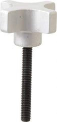 Gibraltar - 38.1mm Head Diam, 4 Point Lobed Knob - M6x1 Stem, Aluminum - USA Tool & Supply