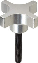 Gibraltar - 50.8mm Head Diam, 4 Point Lobed Knob - M8x1.25 Stem, Aluminum - USA Tool & Supply