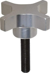 Gibraltar - 63.5mm Head Diam, 4 Point Lobed Knob - M10x1.5 Stem, Aluminum - USA Tool & Supply
