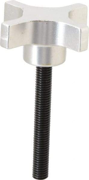 Gibraltar - 63.5mm Head Diam, 4 Point Lobed Knob - M10x1.5 Stem, Aluminum - USA Tool & Supply