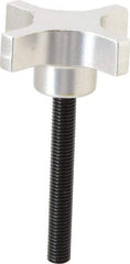 Gibraltar - 63.5mm Head Diam, 4 Point Lobed Knob - M10x1.5 Stem, Aluminum - USA Tool & Supply