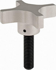 Gibraltar - 63.5mm Head Diam, 4 Point Lobed Knob - M12x1.75 Stem, Aluminum - USA Tool & Supply