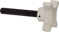 Gibraltar - 63.5mm Head Diam, 4 Point Lobed Knob - M12x1.75 Stem, Aluminum - USA Tool & Supply