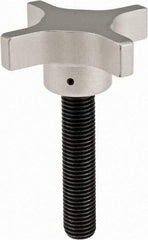 Gibraltar - 76.2mm Head Diam, 4 Point Lobed Knob - M16x2 Stem, Aluminum - USA Tool & Supply