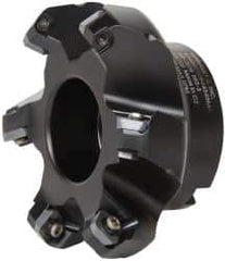 Kennametal - 80.01mm Cut Diam, 1" Arbor Hole, 6.6mm Max Depth of Cut, 45° Indexable Chamfer & Angle Face Mill - 6 Inserts, SEKT 1404... Insert, Right Hand Cut, 6 Flutes, Series KSSM - USA Tool & Supply