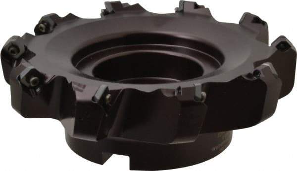 Kennametal - 160.02mm Cut Diam, 1-1/2" Arbor Hole, 6.6mm Max Depth of Cut, 45° Indexable Chamfer & Angle Face Mill - 10 Inserts, SEKT 1404... Insert, Right Hand Cut, 10 Flutes, Series KSSM - USA Tool & Supply