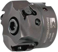 Kennametal - 3 Inserts, 2" Cut Diam, 3/4" Arbor Diam, 0.394" Max Depth of Cut, Indexable Square-Shoulder Face Mill - 0/90° Lead Angle, 39.88mm High, BGHX 15L5... Insert Compatibility, Series Fix-Perfect - USA Tool & Supply