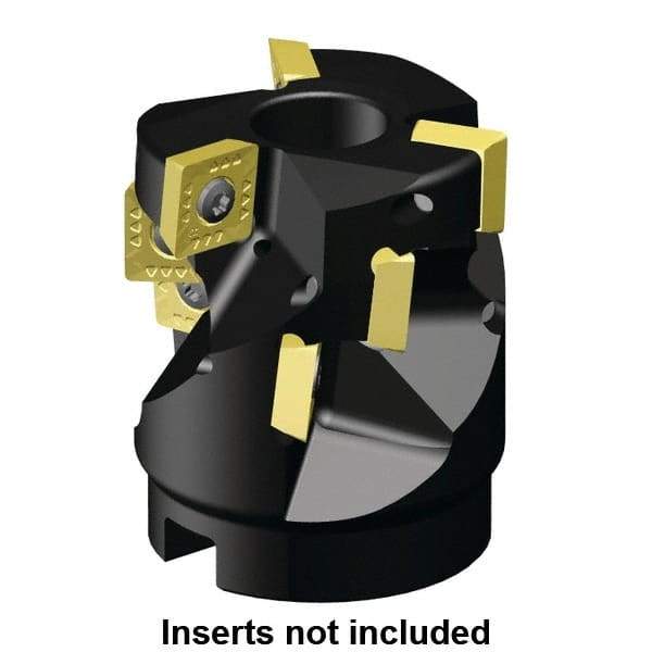 Kennametal - 15 Inserts, 2-1/2" Cut Diam, 1" Arbor Diam, 50.93mm Max Depth of Cut, Indexable Square-Shoulder Face Mill - 0/90° Lead Angle, 2-3/4" High, SD.T 43.. Insert Compatibility, Through Coolant, Series KSSP - USA Tool & Supply