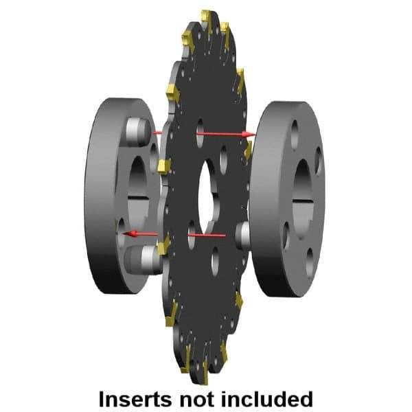 Kennametal - Arbor Hole Connection, 1/16" Cutting Width, 1.378" Depth of Cut, 125mm Cutter Diam, 1.2598" Hole Diam, 11 Tooth Indexable Slotting Cutter - KVNS Toolholder, 3.900 Insert - USA Tool & Supply