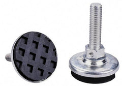 Tech Products - 3/8-16 Bolt Thread, Studded Pivotal Stud Mount Leveling Pad & Mount - 75 Max Lb Capacity, 2-1/8" Base Diam, 1-1/2" Thread Length - USA Tool & Supply