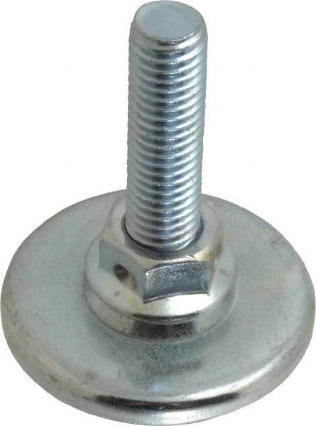 Tech Products - 1/2-13 Bolt Thread, Studded Pivotal Stud Mount Leveling Pad & Mount - 75 Max Lb Capacity, 2-1/8" Base Diam, 1-3/4" Thread Length - USA Tool & Supply