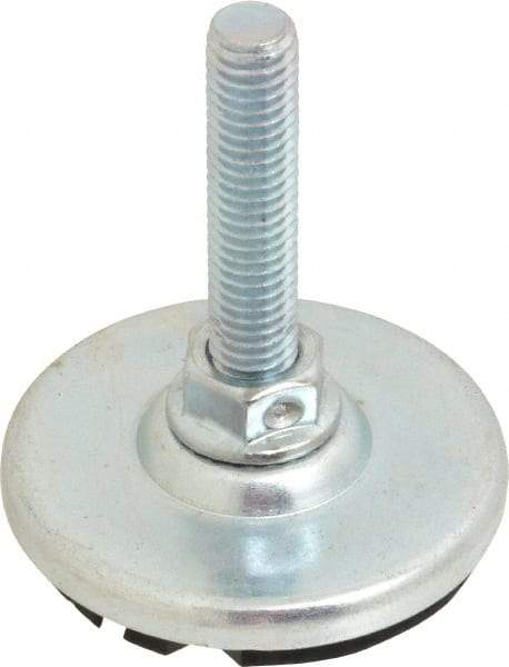 Tech Products - 3/8-16 Bolt Thread, Studded Pivotal Stud Mount Leveling Pad & Mount - 300 Max Lb Capacity, 2-1/8" Base Diam, 1-1/2" Thread Length - USA Tool & Supply