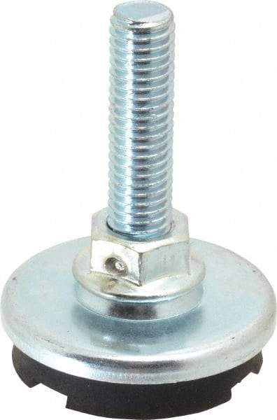Tech Products - 1/2-13 Bolt Thread, Studded Pivotal Stud Mount Leveling Pad & Mount - 450 Max Lb Capacity, 2-1/8" Base Diam, 1-3/4" Thread Length - USA Tool & Supply
