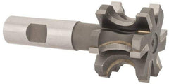 Whitney Tool Co. - 3/8" Radius, 3/4" Circle Diam, 1-7/8" Cutter Diam, 1-1/4" Cutting Width, Shank Connection, Concave Radius Cutter - 3/4" Shank Diam, 4" OAL, Carbide-Tipped, Uncoated, Profile Ground, 6 Teeth, Weldon Flat - USA Tool & Supply