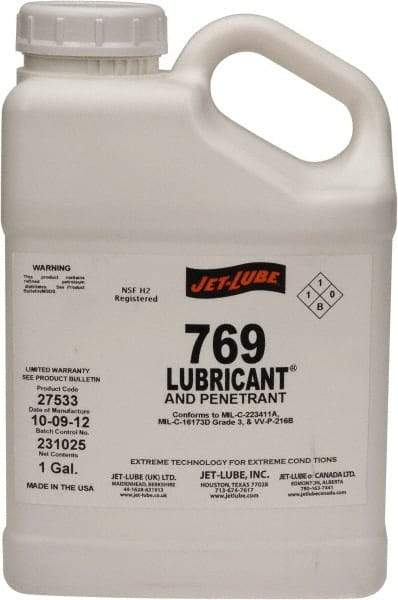 Jet-Lube - 1 Gal Bottle Thin Oily Film Penetrant/Lubricant - Clear Amber, Food Grade - USA Tool & Supply