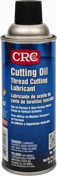CRC - 16 oz Aerosol Cutting Fluid - Straight Oil, For Drilling, Reaming, Sawing, Shearing, Tapping, Threading, Turning - USA Tool & Supply