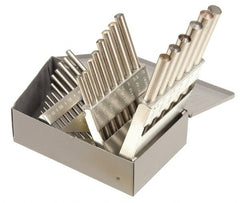 Made in USA - 25 Piece, 1 to 13mm Drill, Bright Finish, High Speed Steel Drill Blank Set - USA Tool & Supply