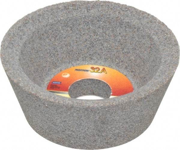 Norton - 3" Diam, 3/4" Hole Size, 1-1/4" Overall Thickness, 60 Grit, Type 11 Tool & Cutter Grinding Wheel - Medium Grade, Aluminum Oxide, K Hardness, Vitrified Bond, 7,640 RPM - USA Tool & Supply