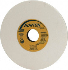 Norton - 7" Diam x 1-1/4" Hole x 1/2" Thick, J Hardness, 150 Grit Surface Grinding Wheel - Aluminum Oxide, Type 1, Very Fine Grade, 3,600 Max RPM, Vitrified Bond, No Recess - USA Tool & Supply