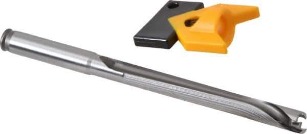 Kennametal - 9 to 9.49mm Diam, 8xD, 76mm Max Depth, 3/8" Shank Diam, 88.2mm Flute, 133.35mm OAL, Replaceable Tip Drill - KTIP03580HP Insert, H Seat Size, Series KenTIP - USA Tool & Supply