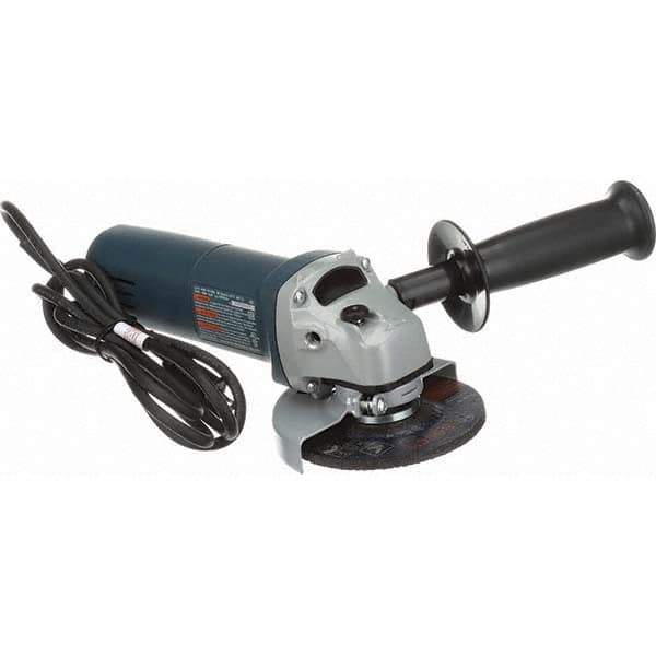 Bosch - 4-1/2" Wheel Diam, 11,000 RPM, Corded Angle & Disc Grinder - 5/8-11 Spindle, 120 Volts, 6 Amps - USA Tool & Supply