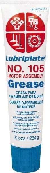 Lubriplate - 10 oz Tube Zinc Oxide General Purpose Grease - White, 150°F Max Temp, NLGIG 0, - USA Tool & Supply