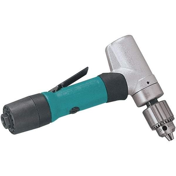 Dynabrade - 1/4" Keyed Chuck - Right Angle Handle, 3,200 RPM, 22 CFM, 0.4 hp - USA Tool & Supply